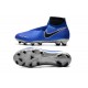Nike Phantom Vision Elite DF FG Chaussures de Football - Bleu Noir Argent