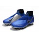 Nike Phantom Vision Elite DF FG Chaussures de Football - Bleu Noir Argent