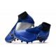 Nike Phantom Vision Elite DF FG Chaussures de Football - Bleu Noir Argent