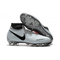 Nike Phantom Vision Elite DF FG Chaussures de Football - Gris Rouge