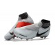 Nike Phantom Vision Elite DF FG Chaussures de Football - Gris Rouge