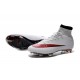 Nike Nouvel Chaussure Mercurial Superfly CR7 FG ACC Blanc Rouge