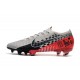 Crampons Neymar Nike Mercurial Vapor 13 Elite FG -Chromé Noir Rouge Platine