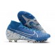 Crampon Nike Mercurial Superfly VII Elite AG-Pro Bleu Blanc