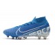 Crampon Nike Mercurial Superfly VII Elite AG-Pro Bleu Blanc