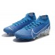 Crampon Nike Mercurial Superfly VII Elite AG-Pro Bleu Blanc