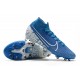 Crampon Nike Mercurial Superfly VII Elite AG-Pro Bleu Blanc