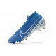 Crampon Nike Mercurial Superfly VII Elite AG-Pro Bleu Blanc