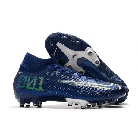 Crampon Nike Mercurial Superfly VII Elite AG-Pro Bleu Néant Volt Blanc