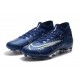 Crampon Nike Mercurial Superfly VII Elite AG-Pro Bleu Néant Volt Blanc