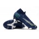 Crampon Nike Mercurial Superfly VII Elite AG-Pro Bleu Néant Volt Blanc