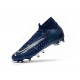 Crampon Nike Mercurial Superfly VII Elite AG-Pro Bleu Néant Volt Blanc