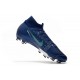 Crampon Nike Mercurial Superfly VII Elite AG-Pro Bleu Néant Volt Blanc