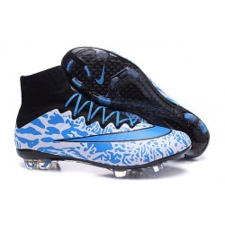 Crampon Chaussure Meilleur Nike Mercurial Superfly 4 FG Blanc Bleu