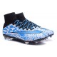 Crampon Chaussure Meilleur Nike Mercurial Superfly 4 FG Blanc Bleu