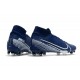 Nike Crampon Mercurial Superfly 7 Elite FG - Bleu Blanc