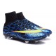 Crampon Chaussure Meilleur Nike Mercurial Superfly 4 FG Bleu Jaune