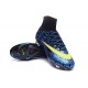 Crampon Chaussure Meilleur Nike Mercurial Superfly 4 FG Bleu Jaune