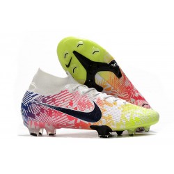 Neymar Nike Mercurial Superfly VII Elite DF FG - Blanc Noir Bleu Volt