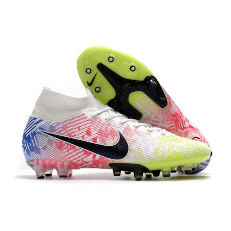 Neymar Nike Mercurial Superfly VII Elite AG-Pro Blanc Noir Bleu Volt