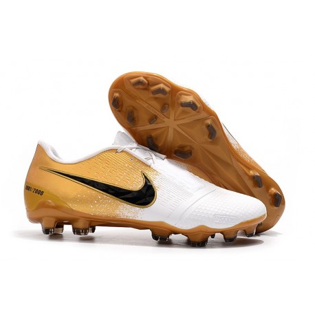 Chaussures de Foot Nike Phantom Vnm Elite FG - Blanc Or Noir