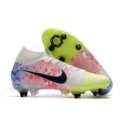 Nike Mercurial Superfly 7 Elite SG-Pro Neymar Blanc Noir Bleu Volt