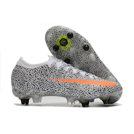 Nike Mercurial Vapor XIII Elite SG Anti Clog CR7 Safari-Blanc Orange Noir