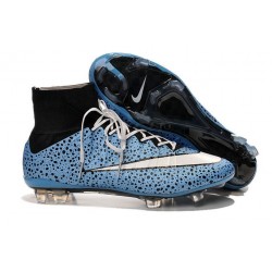 Crampon Chaussure Meilleur Nike Mercurial Superfly 4 FG Safari Bleu Blanc