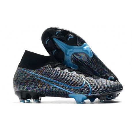 Chaussure Nike Mercurial Superfly VII Elite DF FG - Noir Bleu