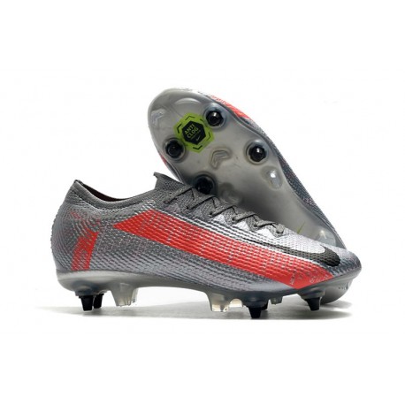 Nike Mercurial Vapor XIII Elite SG Anti Clog Gris Noir Rouge