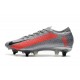 Nike Mercurial Vapor XIII Elite SG Anti Clog Gris Noir Rouge