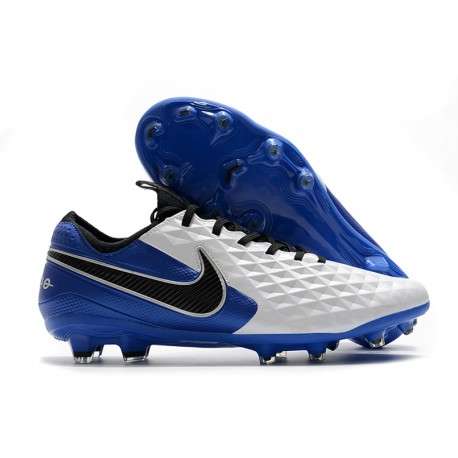 Chaussure Nike Tiempo Legend 8 Elite FG ACC Blanc Bleu Noir