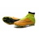 Crampon Chaussure Meilleur Nike Mercurial Superfly 4 FG Cuir Jaune Volt