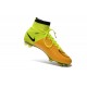 Crampon Chaussure Meilleur Nike Mercurial Superfly 4 FG Cuir Jaune Volt