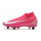 Nike Mercurial Superfly 7 Elite SG-Pro x Mbappe Rose Blanc Noir