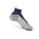 Meilleure Chaussures Nouveau Nike Mercurial Superfly FG Homme Argent Blanc CR7