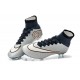 Meilleure Chaussures Nouveau Nike Mercurial Superfly FG Homme Argent Blanc CR7