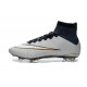 Meilleure Chaussures Nouveau Nike Mercurial Superfly FG Homme Argent Blanc CR7