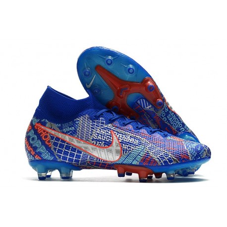 Nike Mercurial Superfly 7 Elite DF AG-Pro Sancho Bleu Blanc Vert Noir