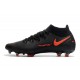 Chaussures Nike Phantom Gt Elite Df Fg Noir Rouge Chili Gris fumee