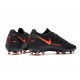 Nike Phantom GT Elite FG Chaussures - Noir Rouge Chili Gris Fumee