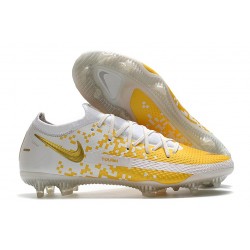 Nike Phantom GT Elite FG Chaussures de Football - Blanc Or