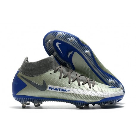 Chaussures Nike Phantom Gt Elite Df Fg Gris Bleu