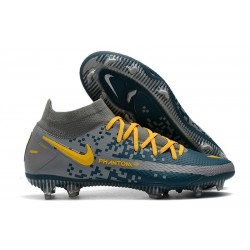 Chaussures Nike Phantom Gt Elite Df Fg Gris Bleu Jaune