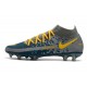 Chaussures Nike Phantom Gt Elite Df Fg Gris Bleu Jaune