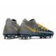 Chaussures Nike Phantom Gt Elite Df Fg Gris Bleu Jaune