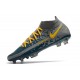 Chaussures Nike Phantom Gt Elite Df Fg Gris Bleu Jaune