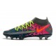 Chaussures Nike Phantom Gt Elite Df Fg Bleu Rose Orange