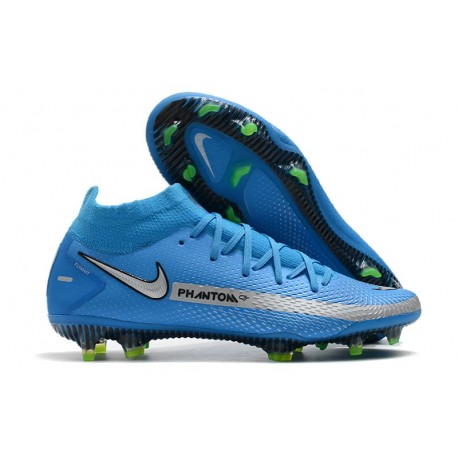 Nike Phantom GT Elite DF FG Homme Bleu Argent