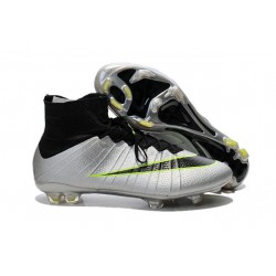 Meilleure Chaussures Nouveau Nike Mercurial Superfly FG Homme Argent Noir